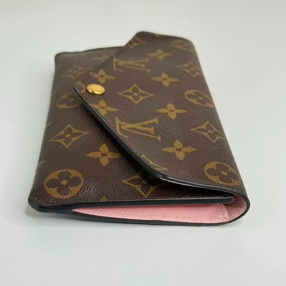 Louis Vuitton Monogram Canvas Wallet with Blue & Orange Accessories